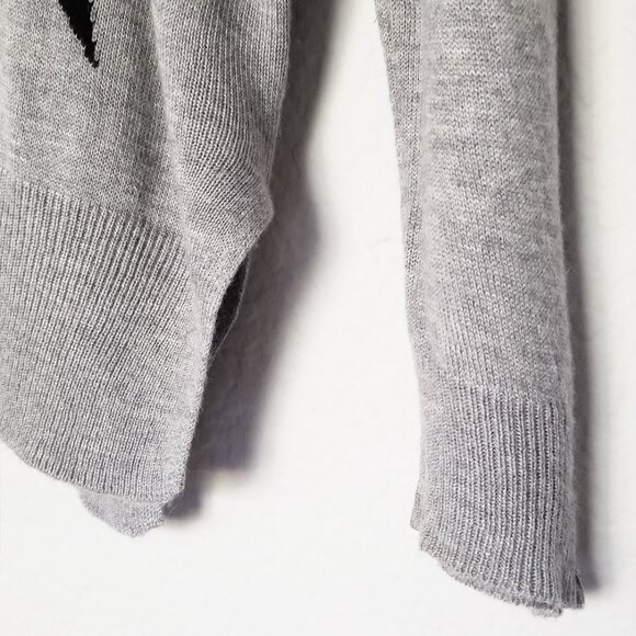 Kut‎ From The Kloth Gray Star Pullover V Neck Sweater S Cashmere Blend Jumper - Picture 9 of 14